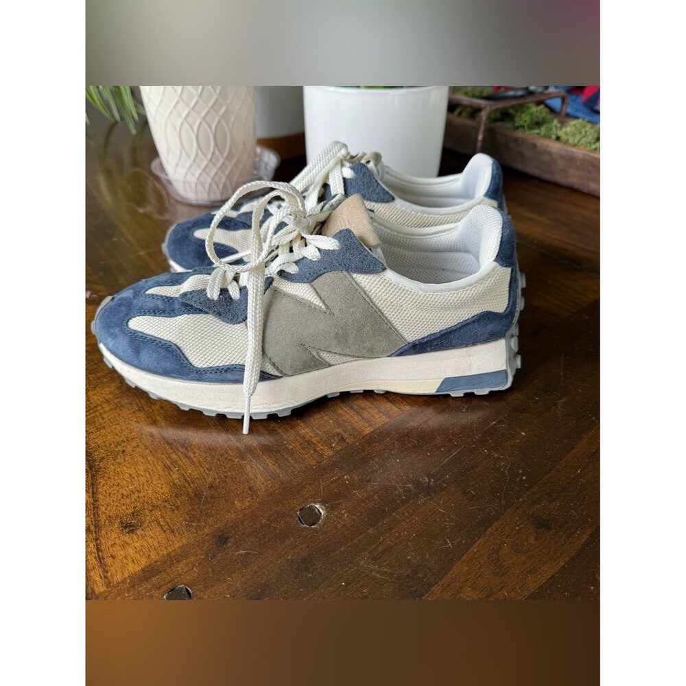 New Balance 327 'Beige Navy' Retro Sneakers Suede MS327DT unisex men 8 women 9.5
